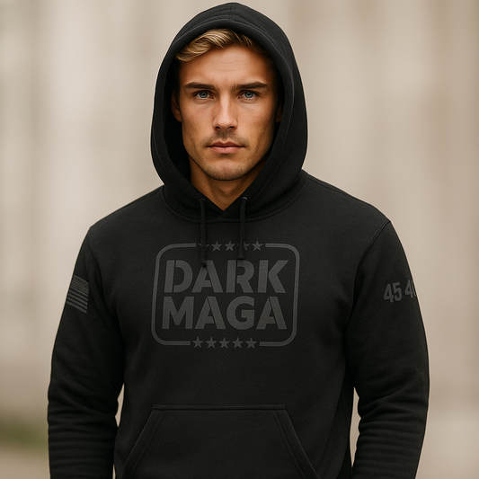 Dunkler MAGA Schwarzer Kapuzenpullover
