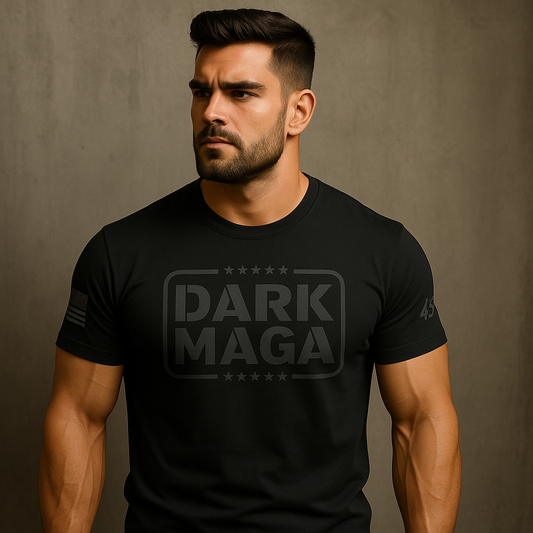 Dunkles MAGA Schwarzes T-Shirt