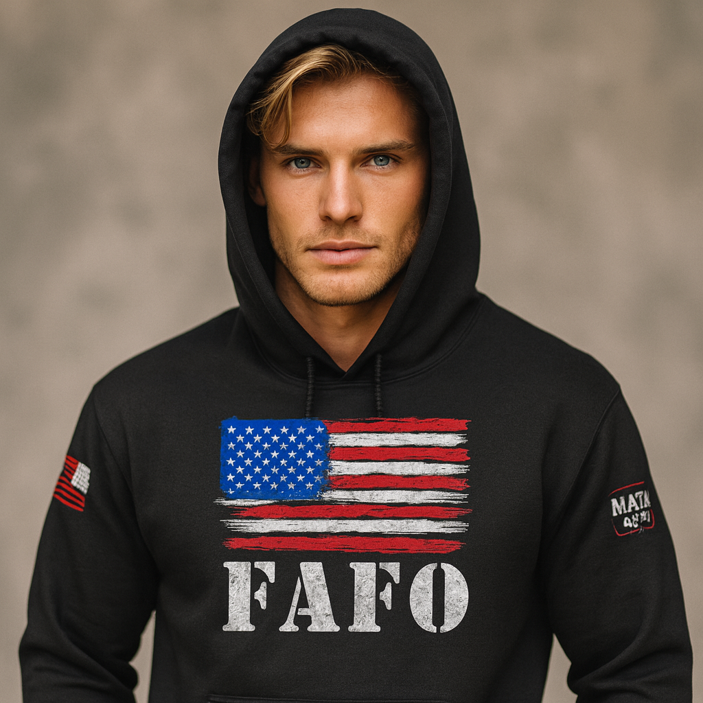 FAFO Kapuzenpullover mit amerikanischer Flagge