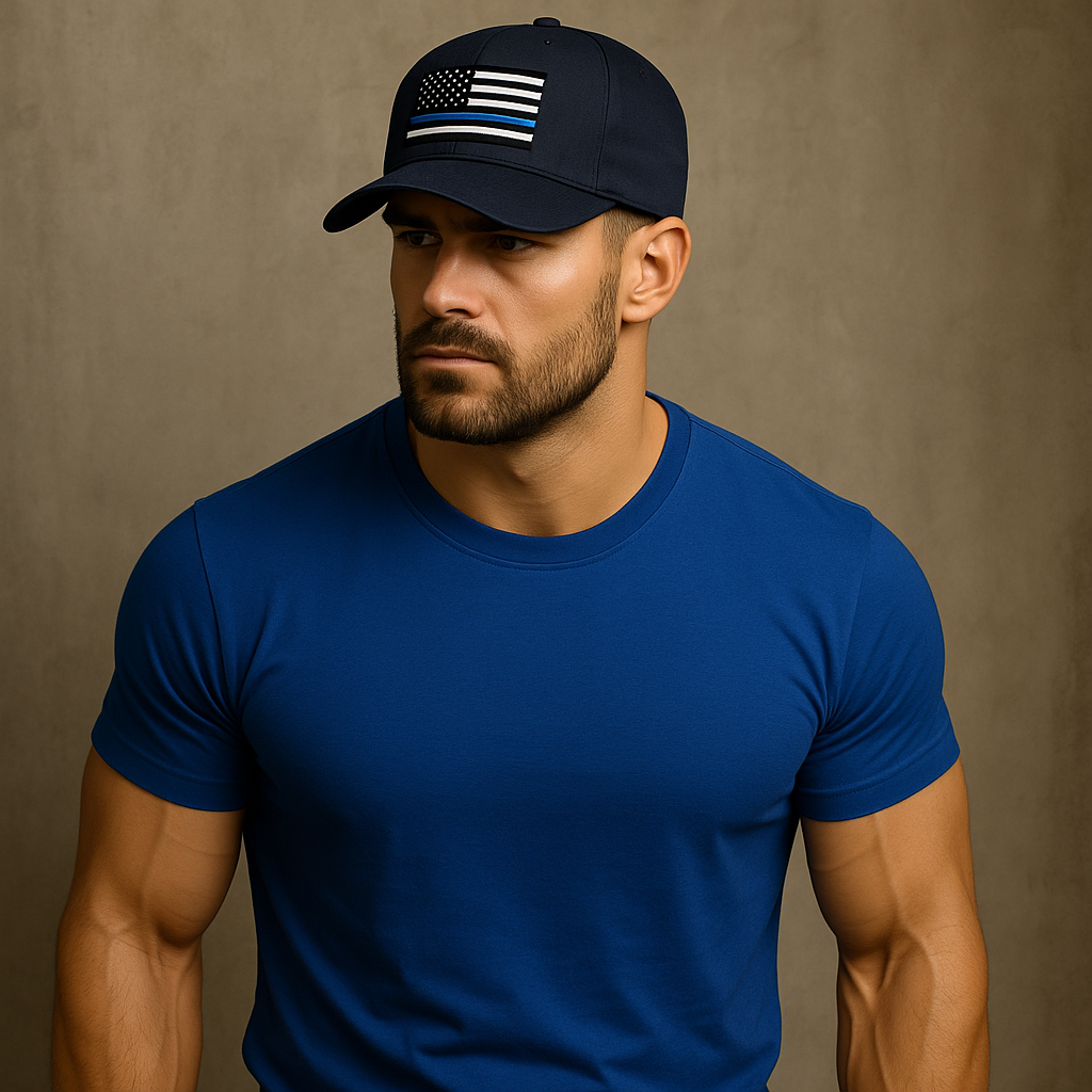 TRUCKER - AMERIKANISCHE FLAGGE M. BLAUEM STREIFEN