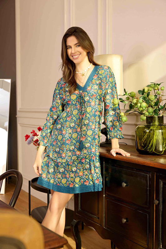 Bohera Gloria V-Ausschnitt Kleid mit tiefer Taille