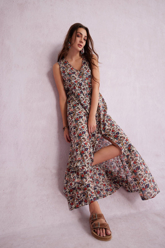 Bohera Charlemagne Paisley Ärmelloses Maxikleid