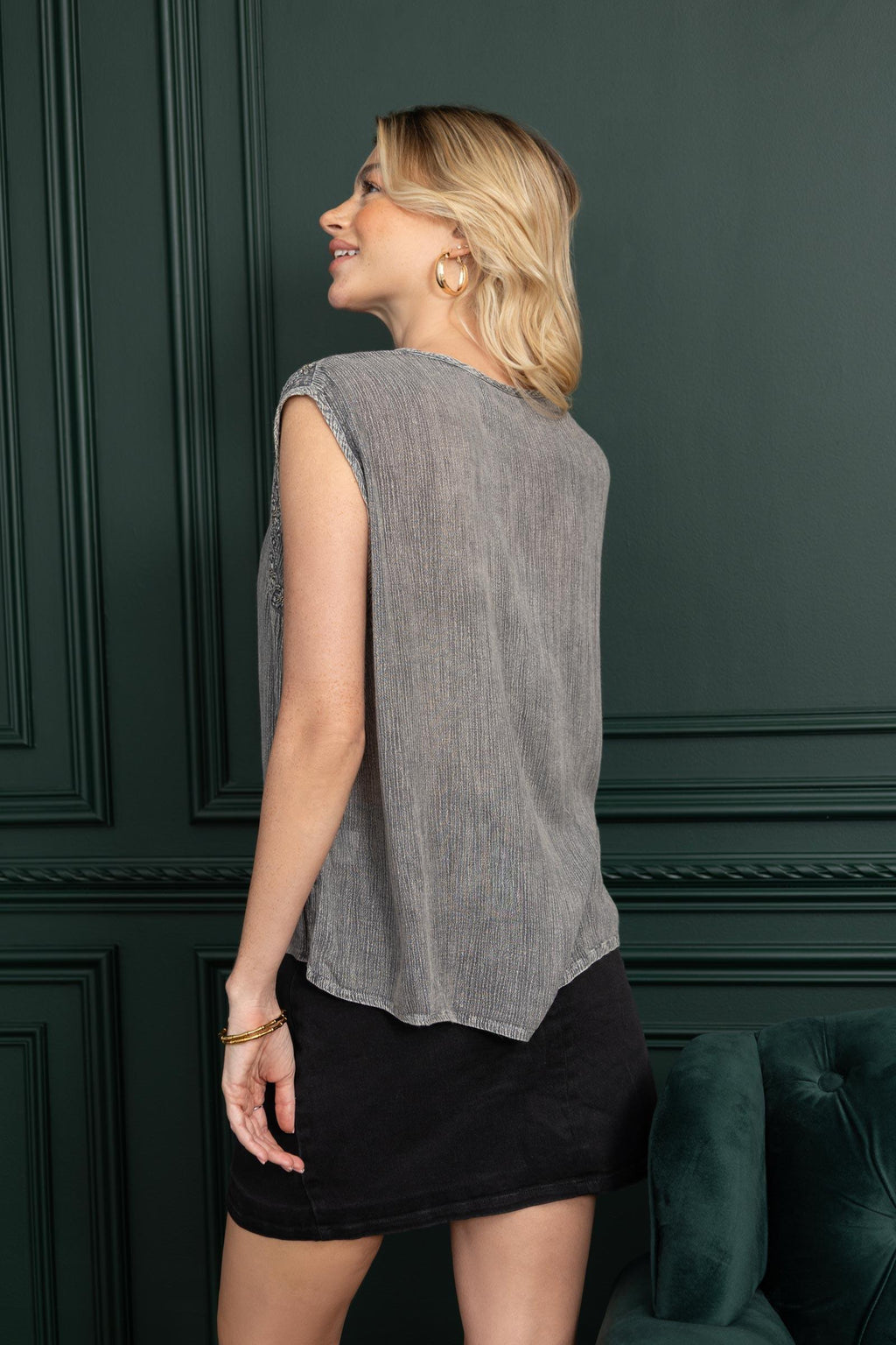 Bohera Arya Embroidered Washed Top