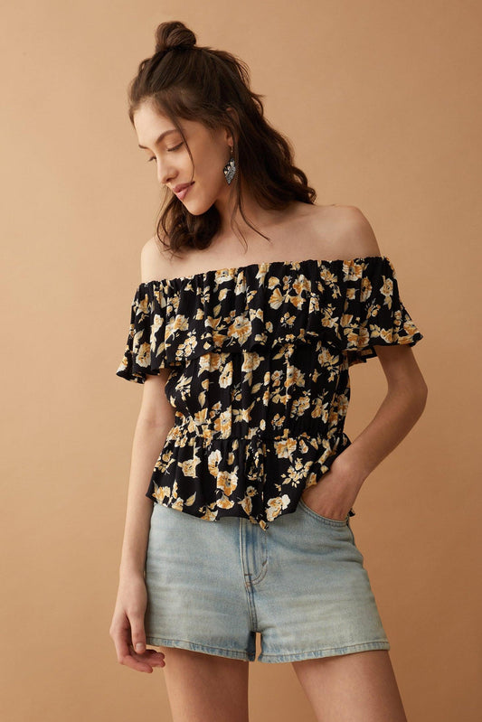 Bohera Aveline Off-Shoulder Top mit Rüschen