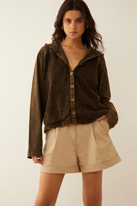 Deena Watson Kapuzenjacke im Patchwork-Stil