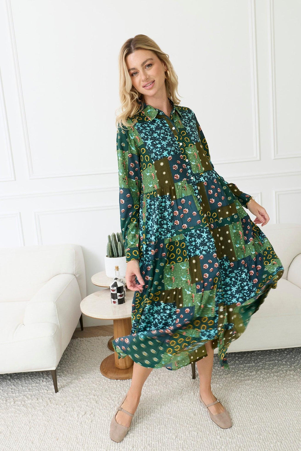 Julianna Colorblock Drop Waist Dress