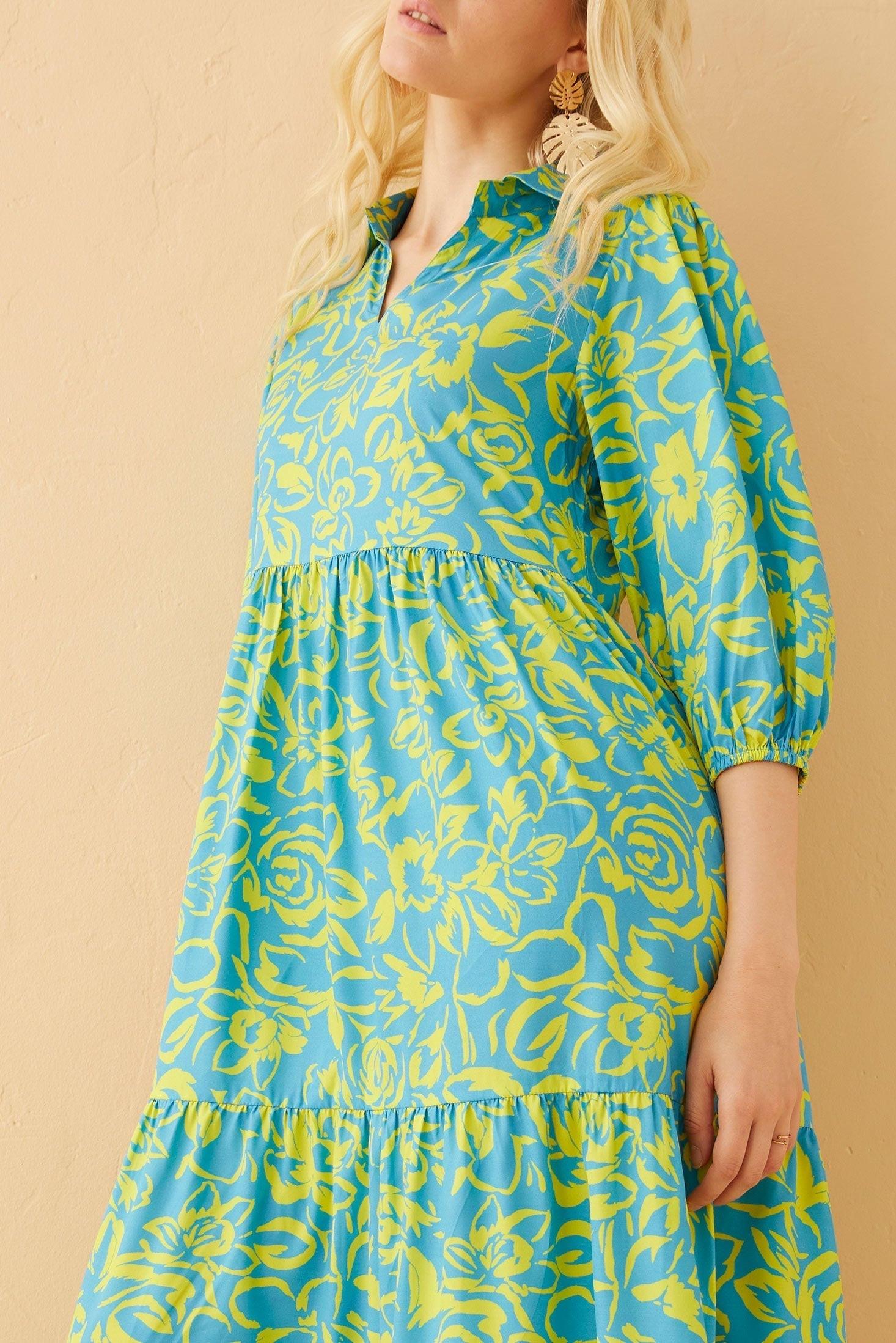 Minerva Floral Drop Waist Dress