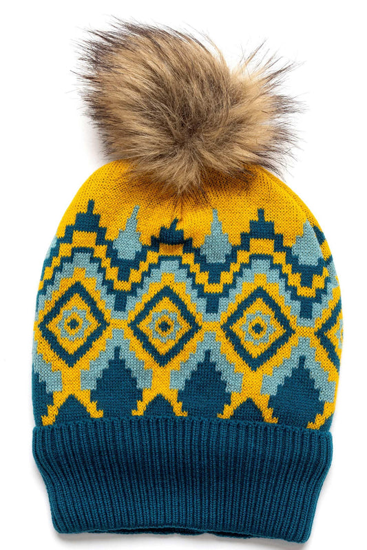 Shilo Beanie in Gelb & Blau
