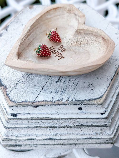 Entzückende Ohrstecker Erdbeeren