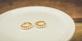 Beautiful Dainty Pearl and Gold or Silver Huggie Earrings
