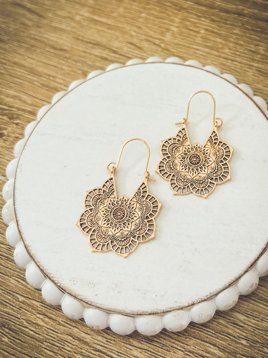 Beautiful Gold or Silver Mandala Earrings