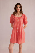 Dorothy's Dream Gingham Dress In Peach