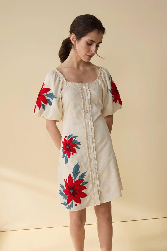 Emma Bloom Bouffant-Kleid in gebrochenem Weiß