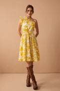 Jasmine Smile Assymetrical Dress In Yellow