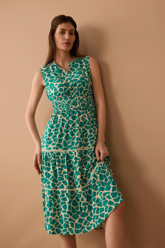 Destiny Pattern Empirekleid in Türkis
