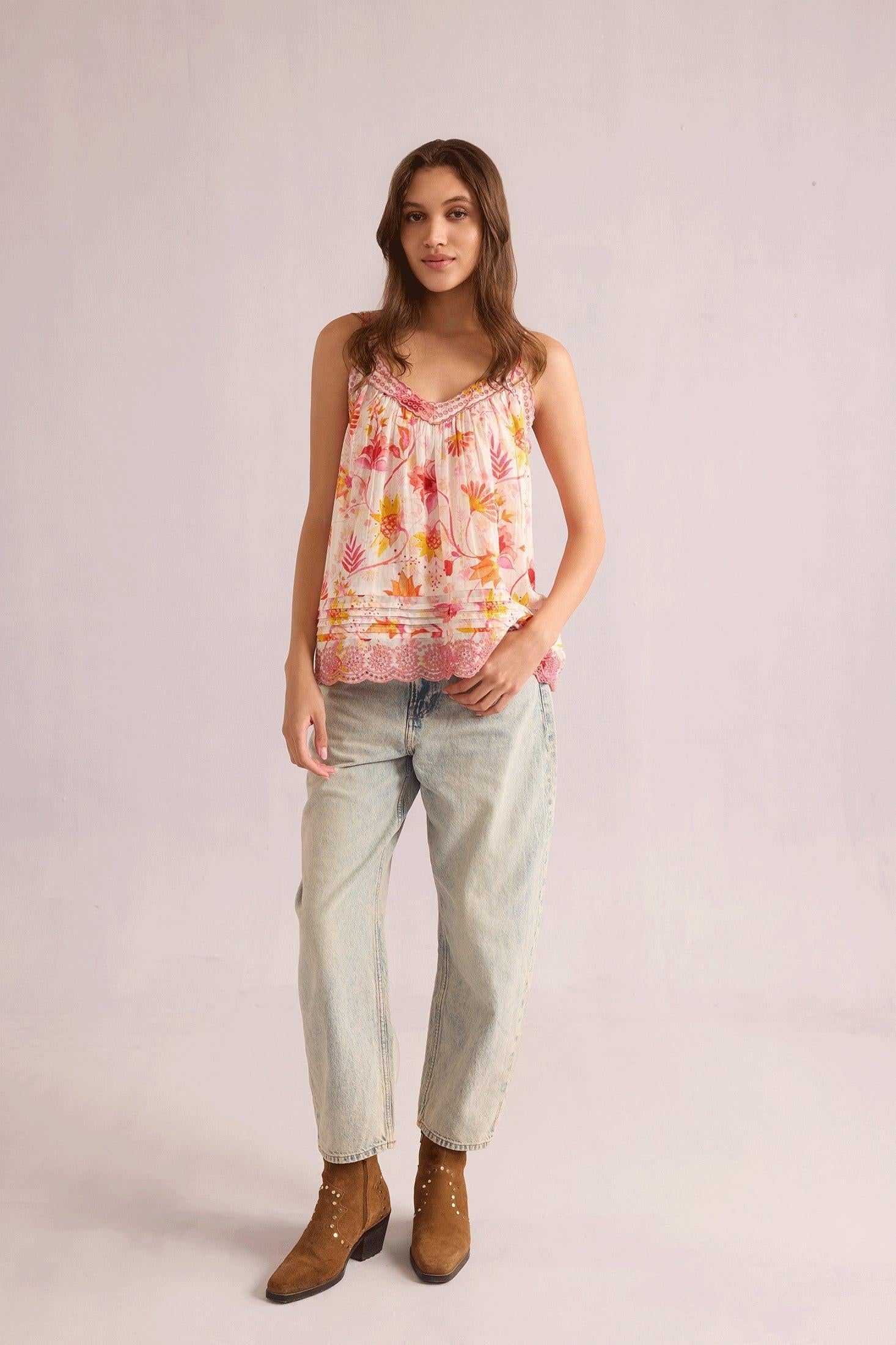 Caroline's Carefree Top In Pink