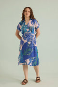 Island Breeze Shirt Dress  In Blue