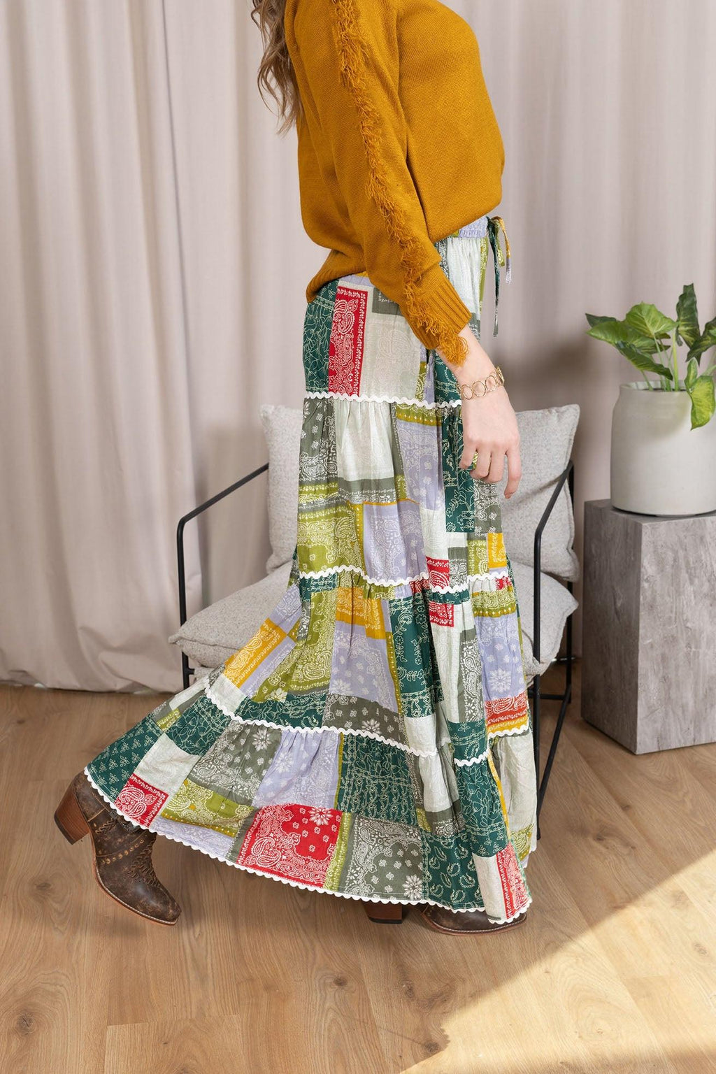 Junebug Patchwork Skirt in  Vintage Mix