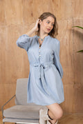 Raven March Shirt Dress in Light Grey
