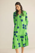 Abstract Eden Long Dress in Neon Ink