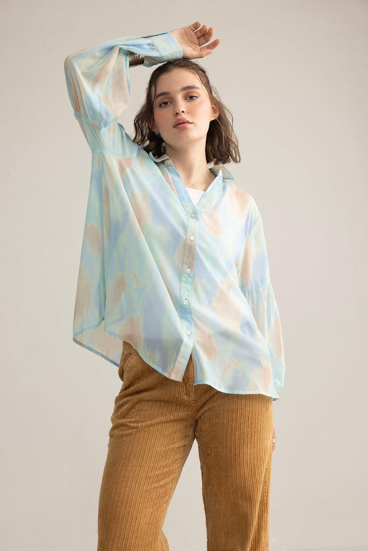 Elysia bedrucktes Hemd in Lunar White