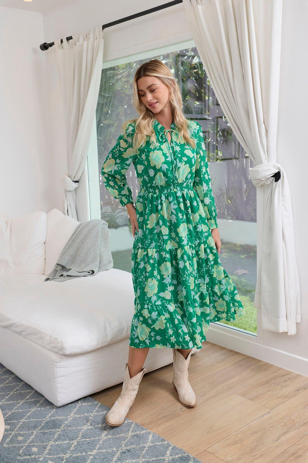 Fleur de Dusk Dress in Green