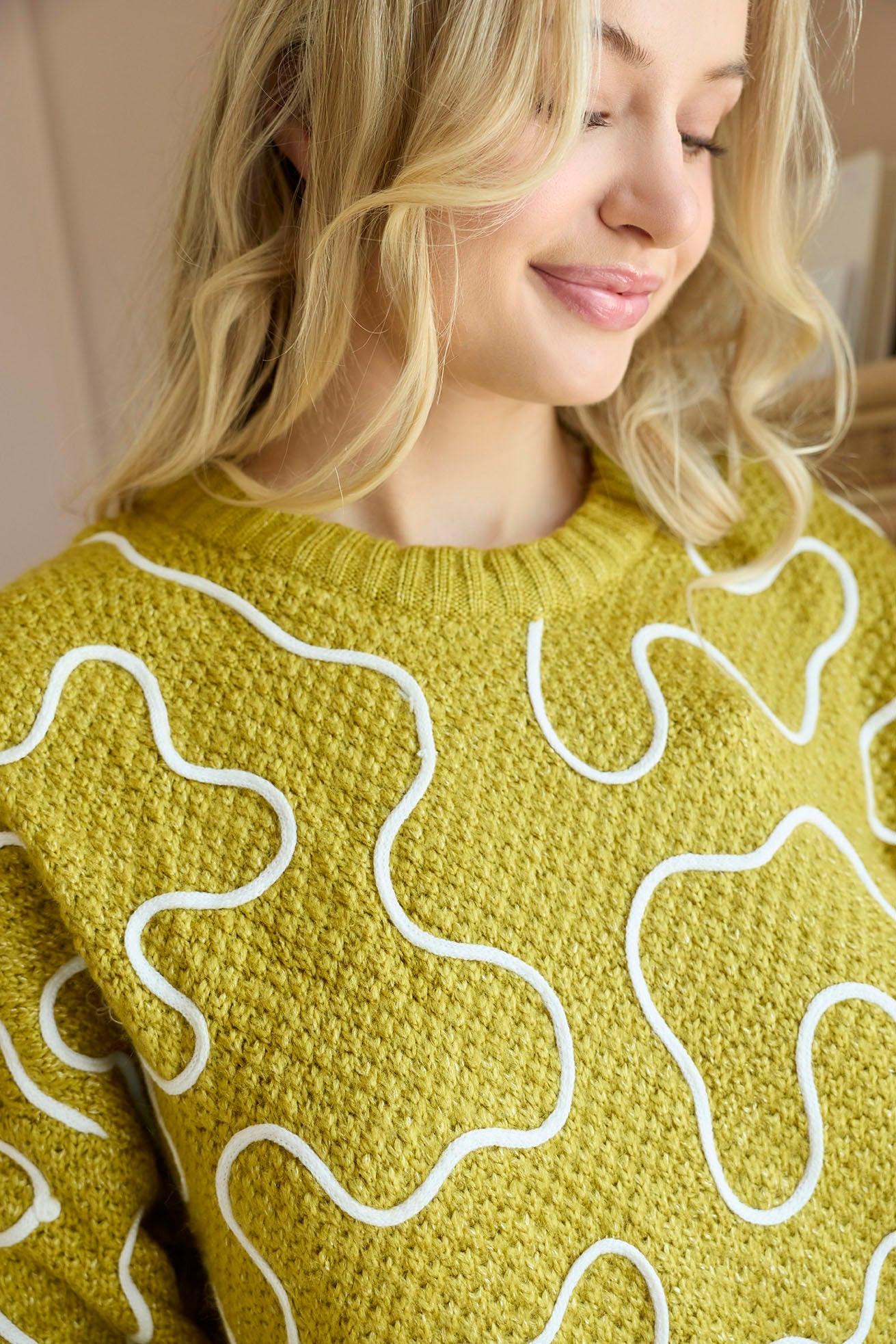Twist of West Knitted Sweater in Yellow