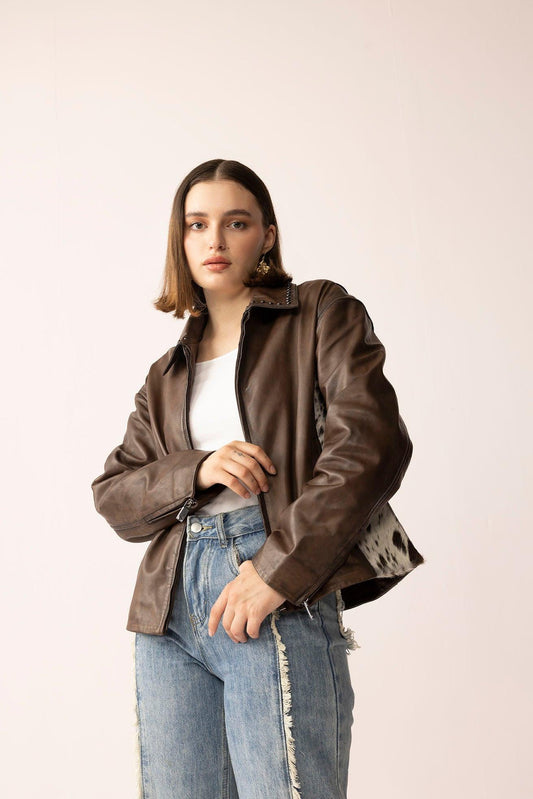 Lederjacke Emberhide in Buckle Brown