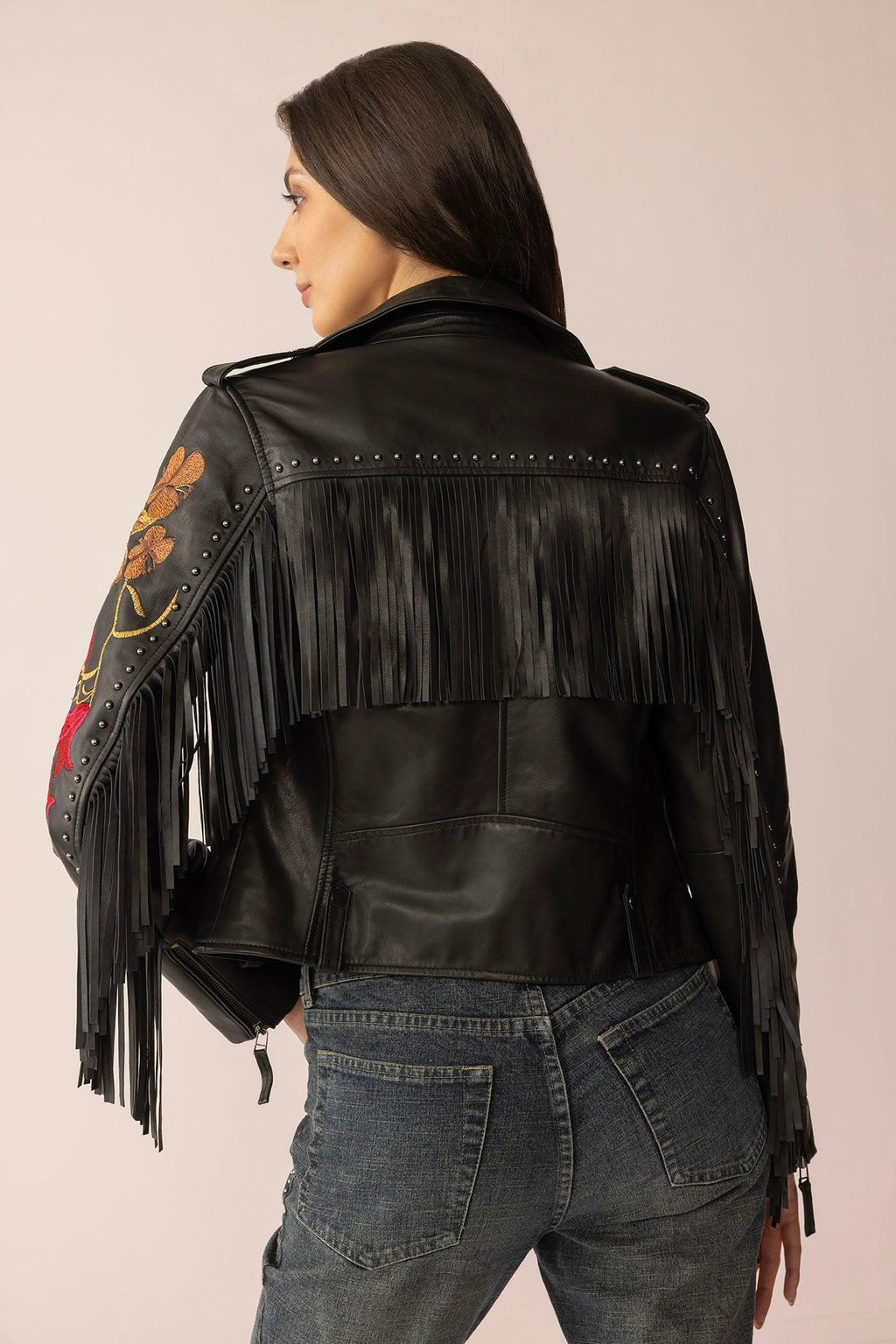 Thorn & Thunder Leather Jacket in Ink Bloom