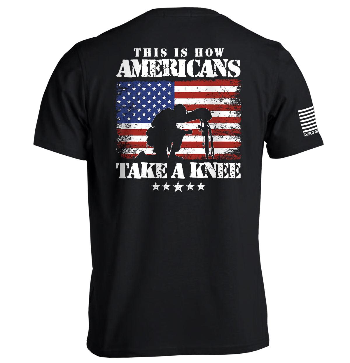 So knien Amerikaner.