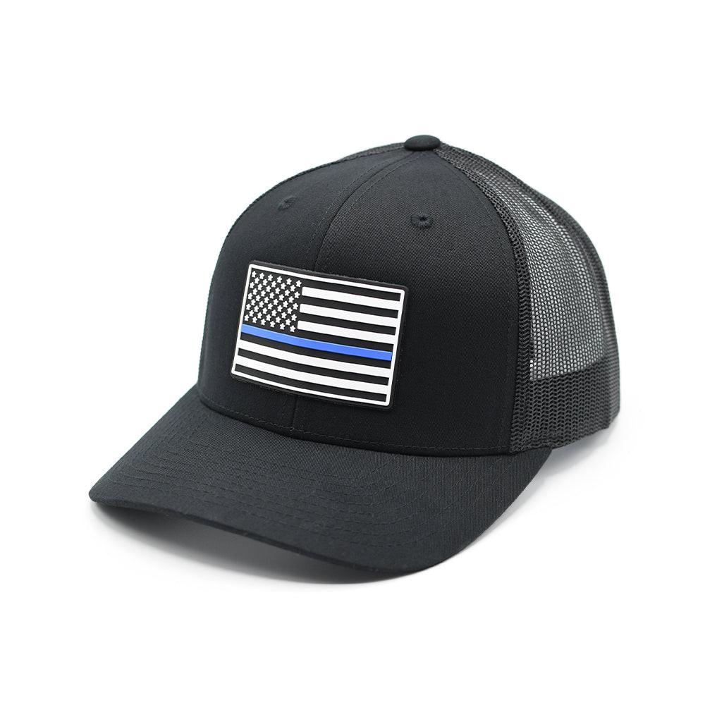 Thin Blue Line Flag PVC Aufnäher Hut