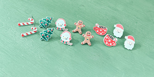Entzückendes Weihnachtsohrstecker-Set