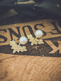 Beautiful Crystal and Pearl Jacket Earrings