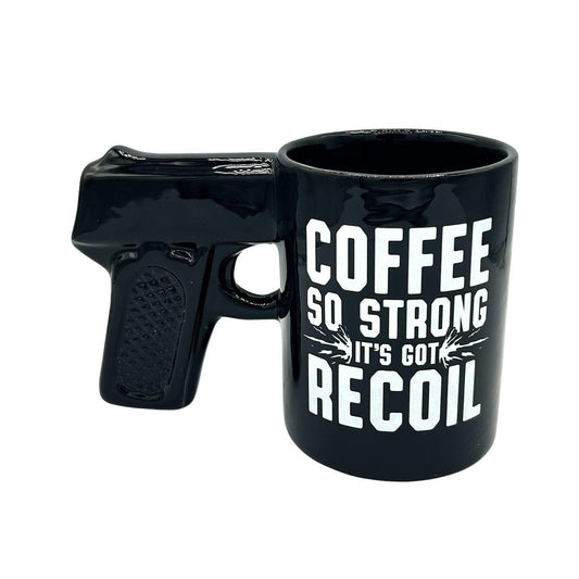 Kaffee so stark, dass er Rückstoß hat – Becher für die Nebenwaffe