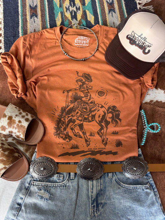 Cowgirl Reiter Grafik T-Shirt