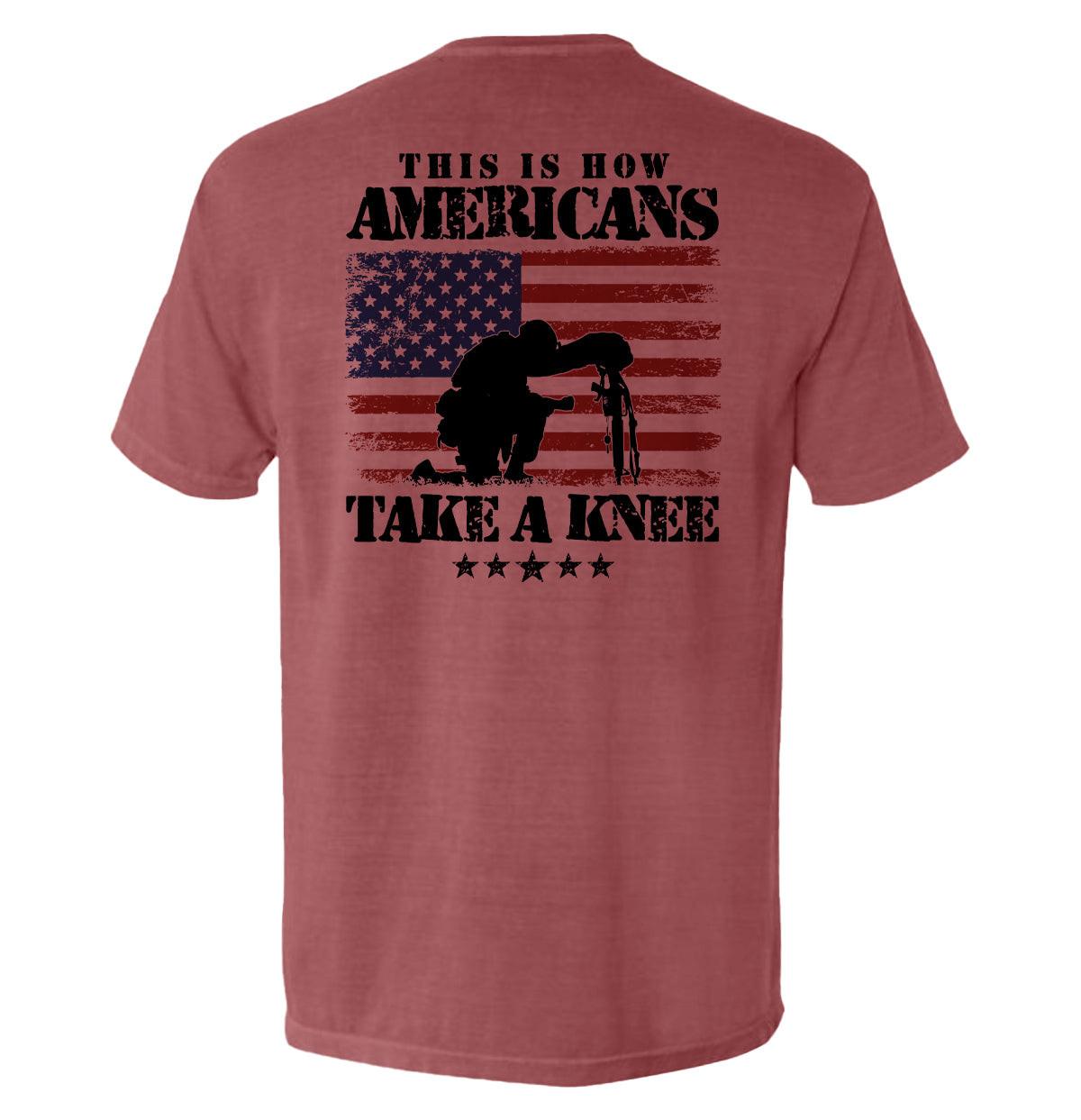 So knien Amerikaner.