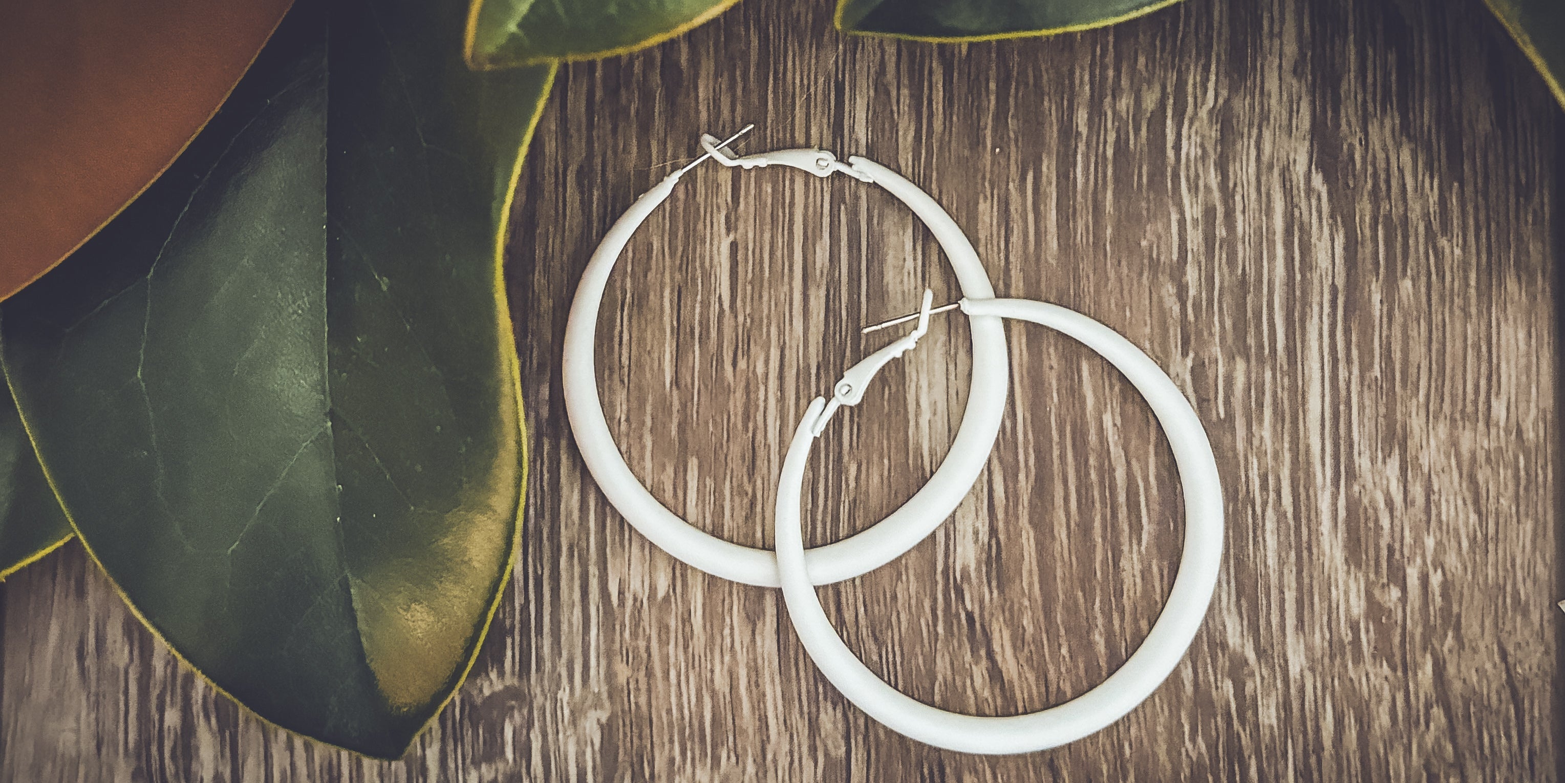 Beautiful Everyday White Hoop Earrings