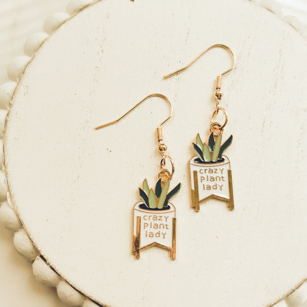 Adorable Crazy Plant Lady Earrings