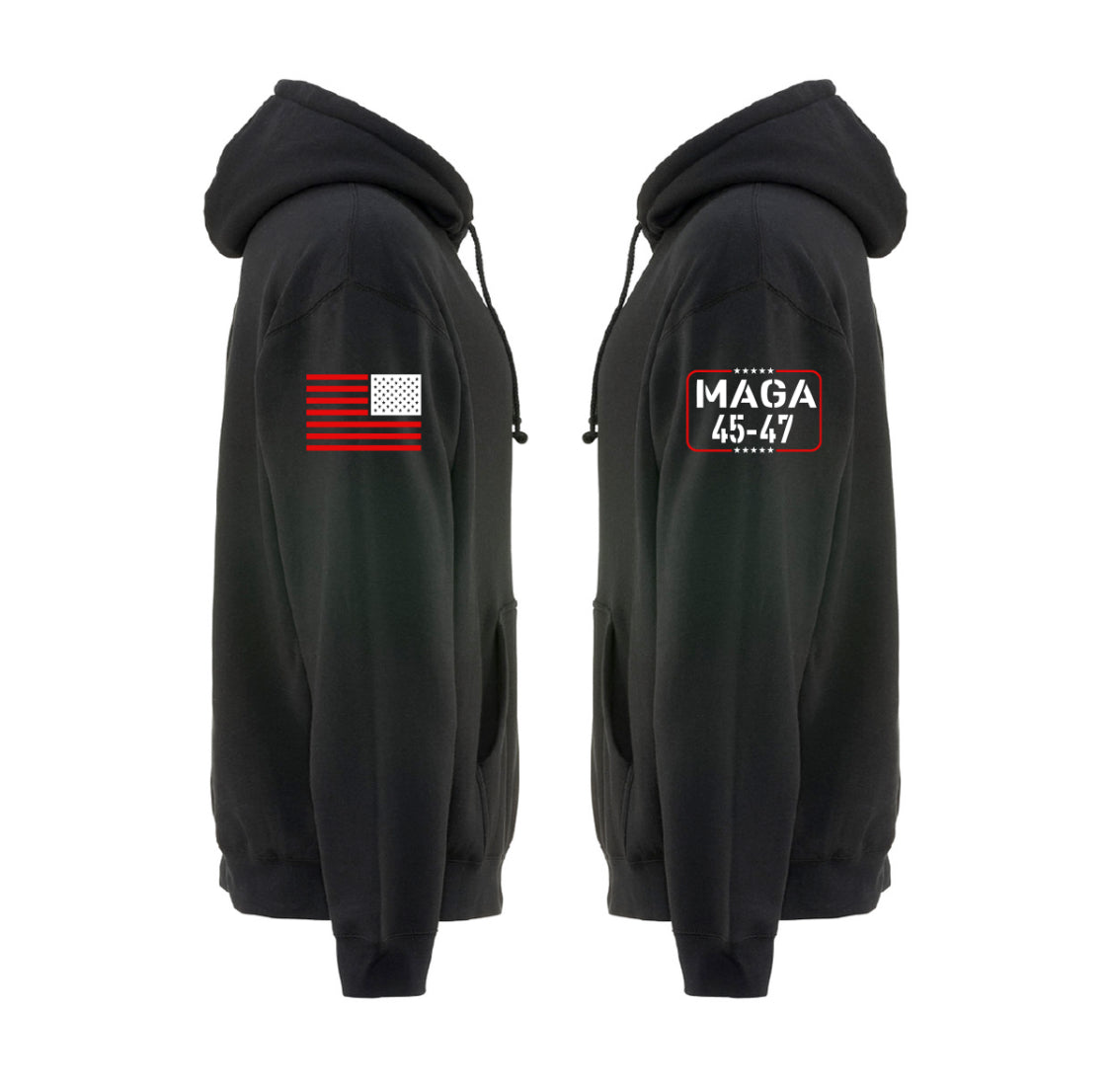 D.O.G.E Schwarzer Hoodie mit Rot