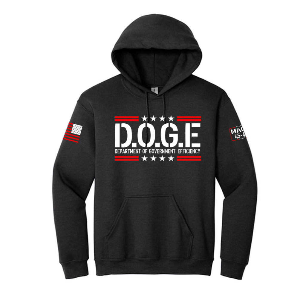 D.O.G.E Schwarzer Hoodie mit Rot