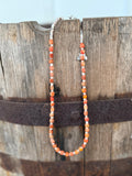 Desert Ember Beaded Shell Necklace