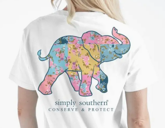 ELEFANTENTRACKER – PATCH WEISS – Kurzarmshirt – #SIMPLYSOUTHERN