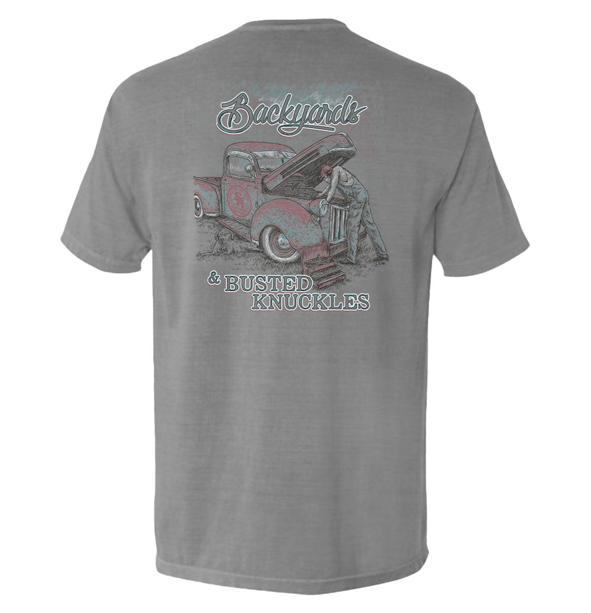 Pocket-T-Shirt „Hinterhöfe und blutige Finger“