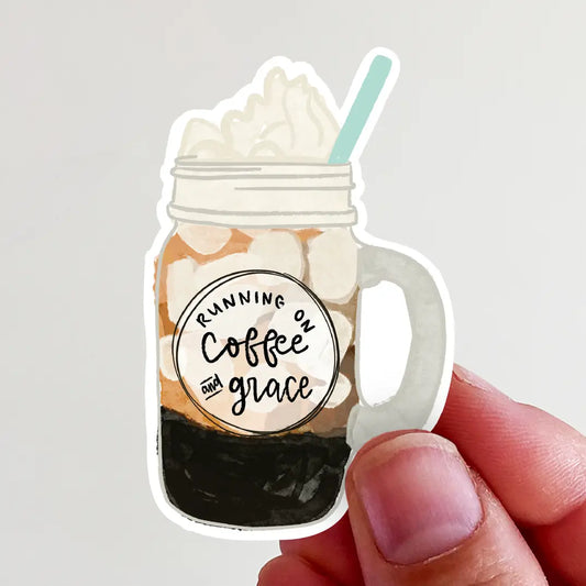 Coffee and Grace Eiskaffee Vinyl Aufkleber