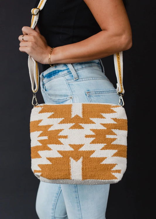 Umhängetasche Aztec Creme & Camel