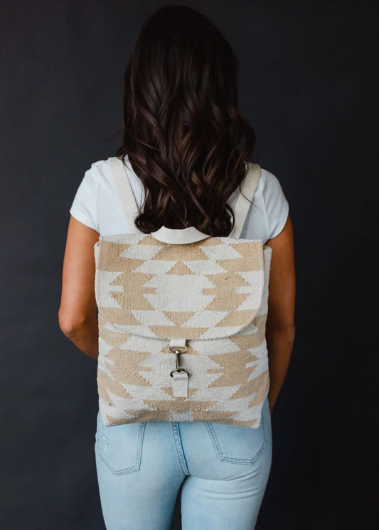 Creme- und Hellbrauner Aztec Rucksack