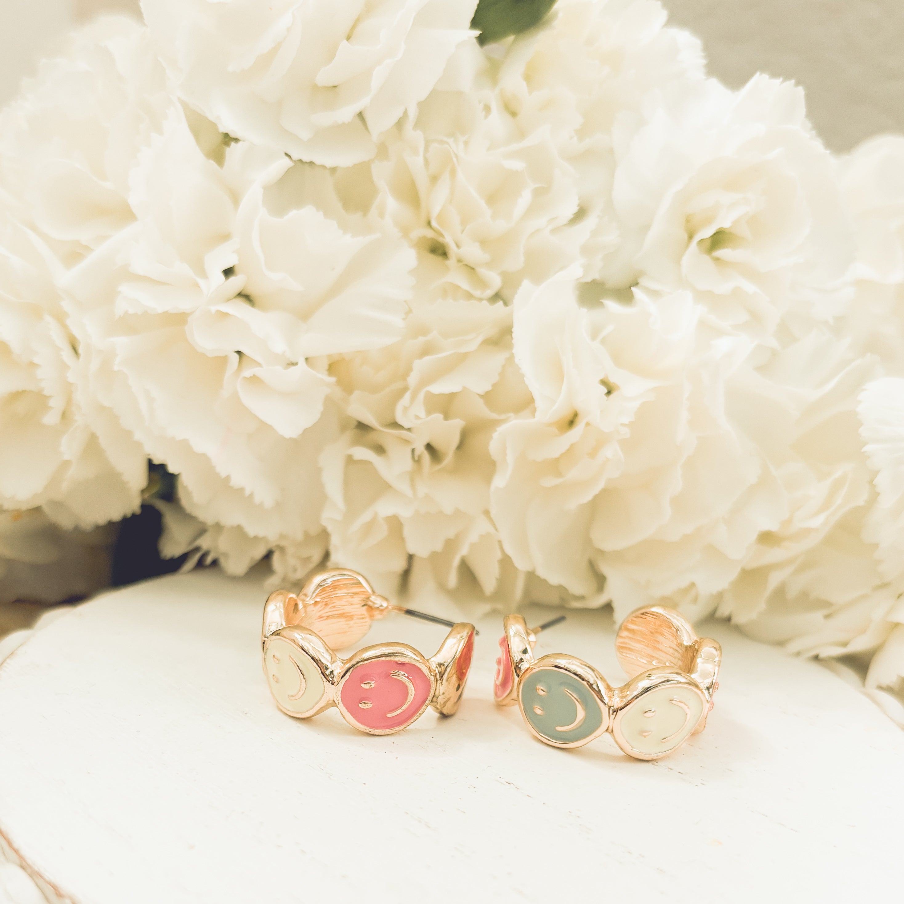 Adorable Smiley Face Hoop Earrings