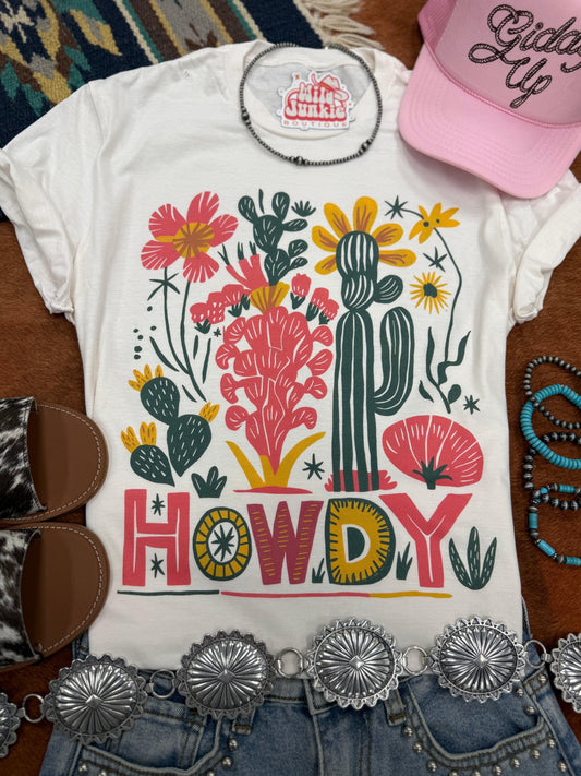 Wüstenblüte Howdy Grafik-T-Shirt
