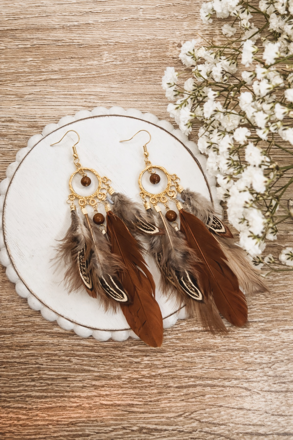 Beautiful Bohemian Feather Earrings