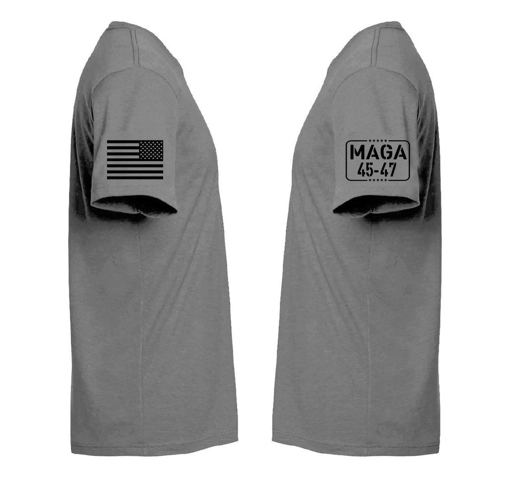 45-47 mit Flaggen-T-Shirt